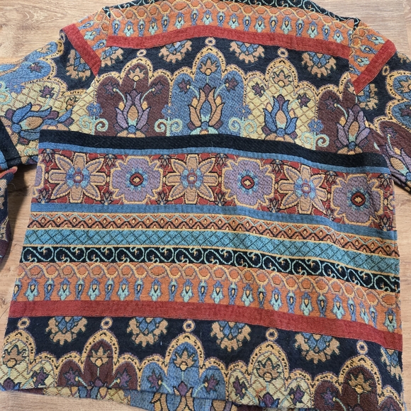 Studio Works Multicolor Patterned Button-Up Jacket - Blue, Rust, Black - Picture 7 of 7